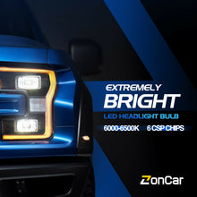 ZonCar Bright LED Headlight High Beam H9 H11 Bulb 10000LM 6500K White Headlamps