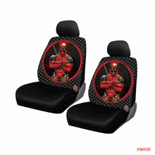 New Deadpool Repeater Car Truck 2 Front Seat Covers & Steering Wheel Cover Set