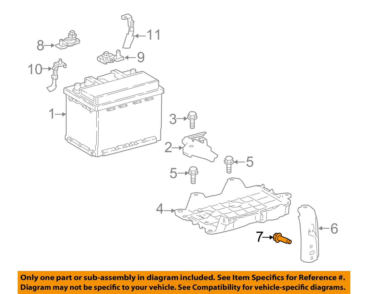 TOYOTA OEM 2018 Camry 2.5L-L4 Battery-Hold Down Clamp Bolt 9010508500