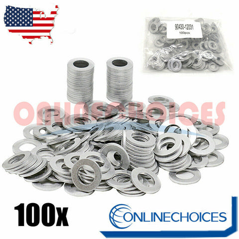 100 PC OIL DRAIN PLUG WASHER GASKETS(P/N 90430-12031) FITS FOR TOYOTA/LEXUS