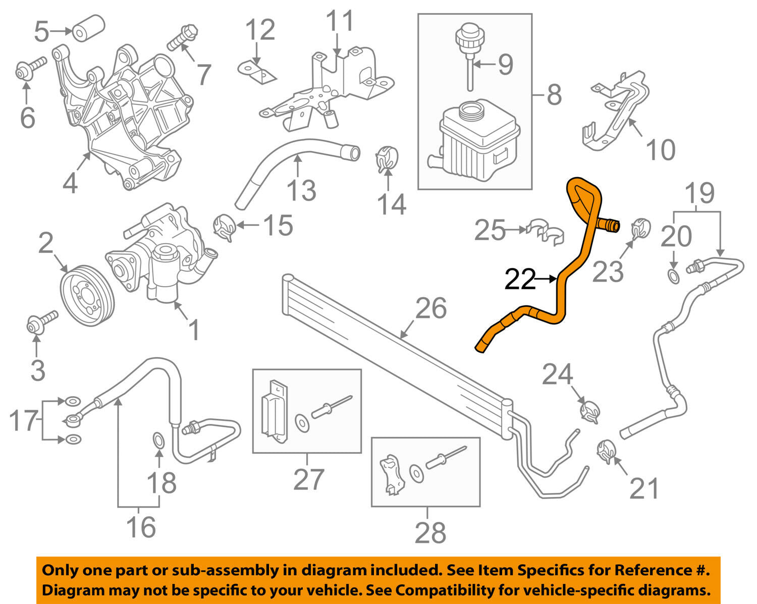 AUDI OEM 09-15 Q7-Power Steering Return Hose 7L8422895E