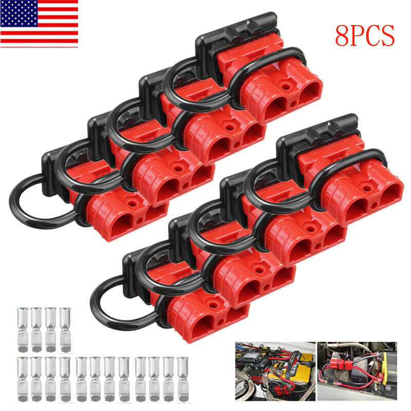 8pcs Battery Quick Connect Disconnect Plug 50A 8AWG Winch Trailer Boat Connector