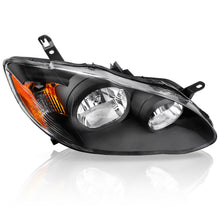 For 2003 2004 2005 2006 2007 2008 Toyota Corolla Black Headlight Amber Reflector