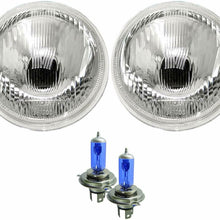 7 Inch Round Glass Lens Conversion Headlights with Halogen H4 Bulb Set