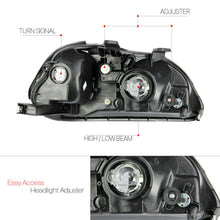 Smoke Tinted Headlight Clear Corner Turn Signal Reflector for 96-98 Honda Civic