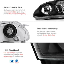 For 2003 2004 2005 2006 2007 2008 Corolla JDM Black Crystal Clear Headlight Lamp