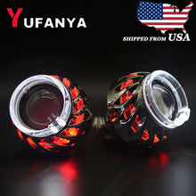 2.5'' Bi xenon HID Projector Lens Dual LED Angel Eye H1 H4 H7 Headlight Retrofit