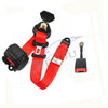 Car Retractable 3-Point Red Iron Plate Style Seatbelt Safety Seat Lap Belt Set*1