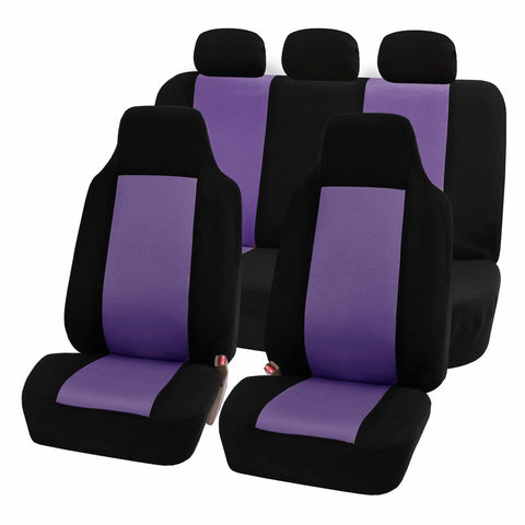 Highback Seat Covers Seat For Car SUV Auto Van Full Set Purple Black