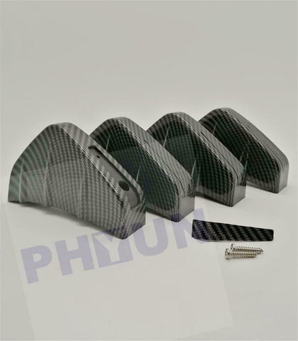 Universal 4Pcs Carbon Fiber Style PVC Rear Bumper Diffuser Molding Point Garnish