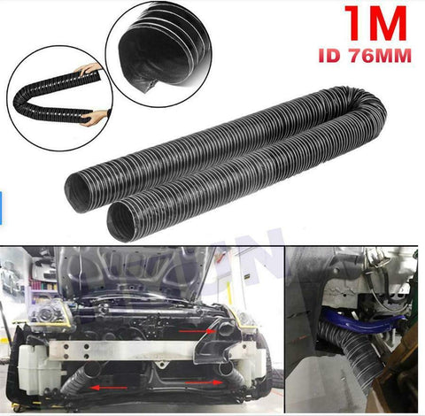Silicone Air Ducting Flexible Brake Cold Induction Intake Pipe Hose 76mm 1m3.3ft