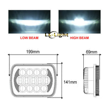 Newest Brightest 105W 7X6" 5X7" LED Headlight DRL For Jeep Cherokee XJ Chevrolet