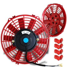 Universal 9" Red Electric Slim Push Pull Engine Bay Cooling Radiator Fan 1PC