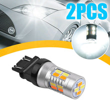 2Pcs 12V 3157 5730 20-LED Switchback Dual Color White Amber Trailer Light Bulbs