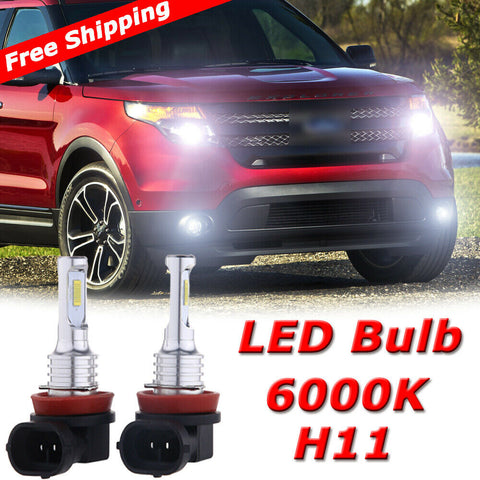 2x 70W 8000LM 6000K Pure White H11 H8 LED Headlight Low Beam Fog Light