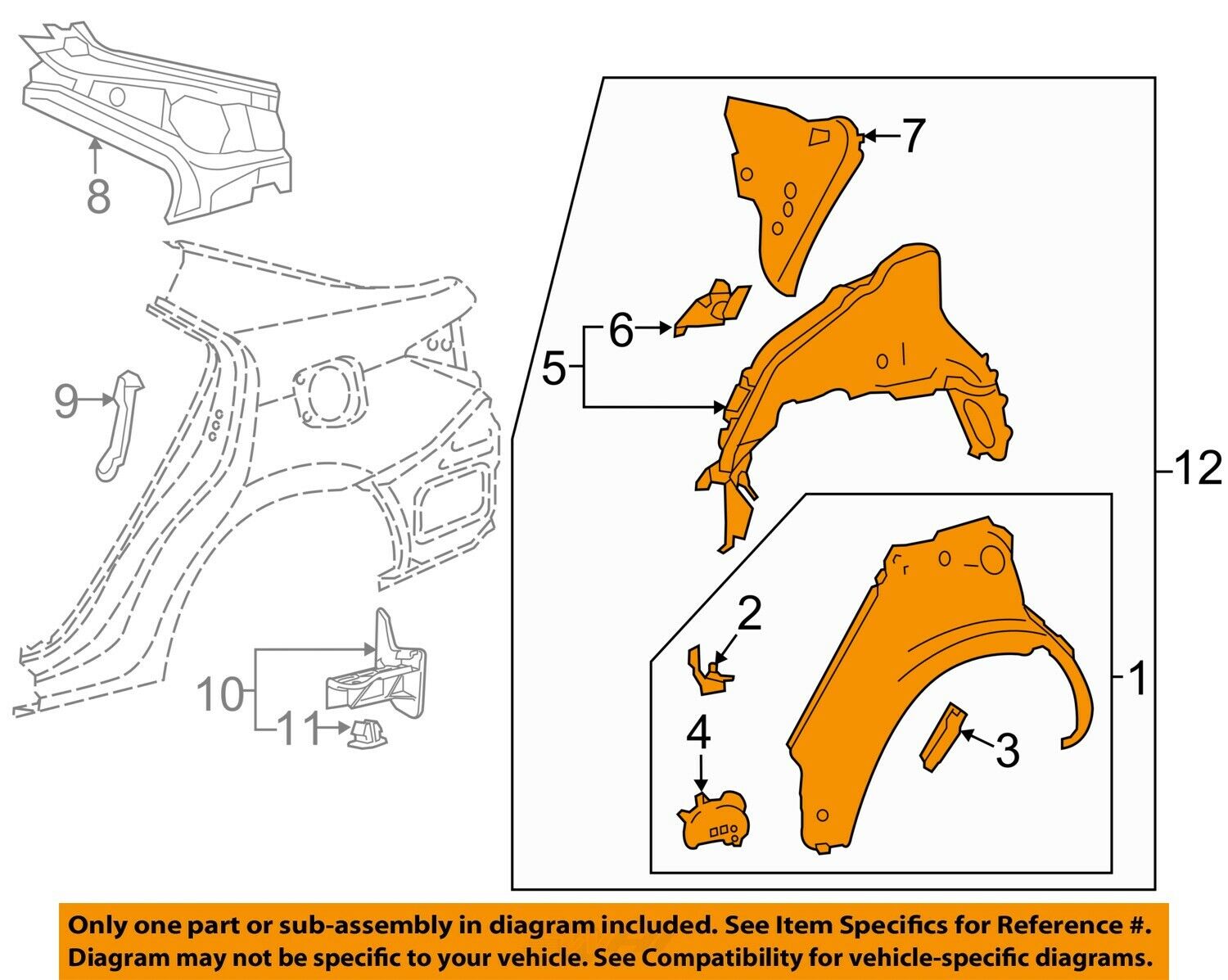 TOYOTA OEM 14-18 Corolla QUARTER PANEL-Wheelhouse Assembly Left 6160402200