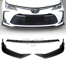 For 2019-2020 Toyota Corolla Unpainted Black Front Bumper Spoiler Lip 3PCS