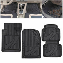 4pc DIY Car Rubber Floor Mats Flexible Trim Front+Rear Waterproof Universal Set