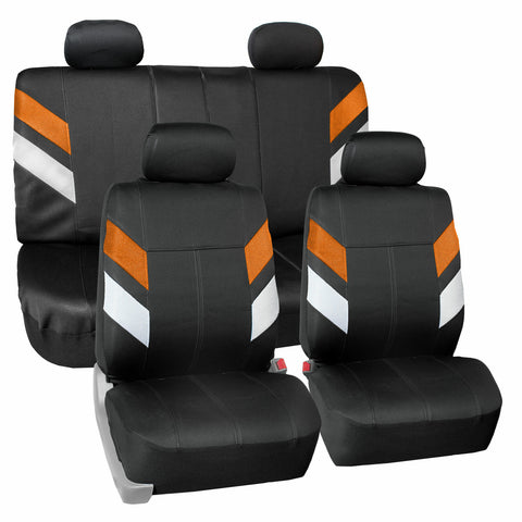 Car Seat Covers Neoprene Waterproof for Auto Car SUV Van Full Set Orange