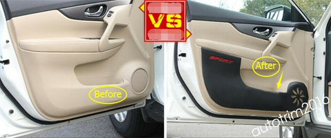 4Pcs For Nissan X-Trail T32 Rogue 2014- 2020 Door Kick Protection Pad Cover Trim