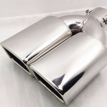 Chrome Stainless Steel 2.5 inch Inlet Dual Outlet Car Rear Exhaust Muffler Pipe