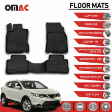 Floor Mats Liner 3D Molded Black 4 Pcs. For Nissan Rogue Sport 2017-2020