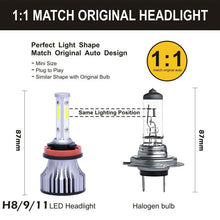 4 Sides H11 H8 H9 LED Headlight Bulbs Super Bright 6000K White High Low Beam x