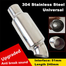 Chrome Stainless Steel Car Exhaust Sound Tuning Muffler Pipe 2'' to 2'' USA Ship