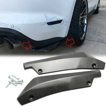 Carbon Fiber Style Rear Bumper Fin Canard Splitter Diffuser Valence Spoiler Lip