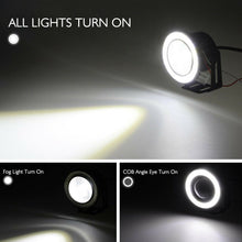 2x 2.5" Inch Car Projector LED Fog Light COB Halo Angel Eye Ring Bulb White USA