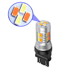 2Pcs 12V 3157 5730 20-LED Switchback Dual Color White Amber Trailer Light Bulbs