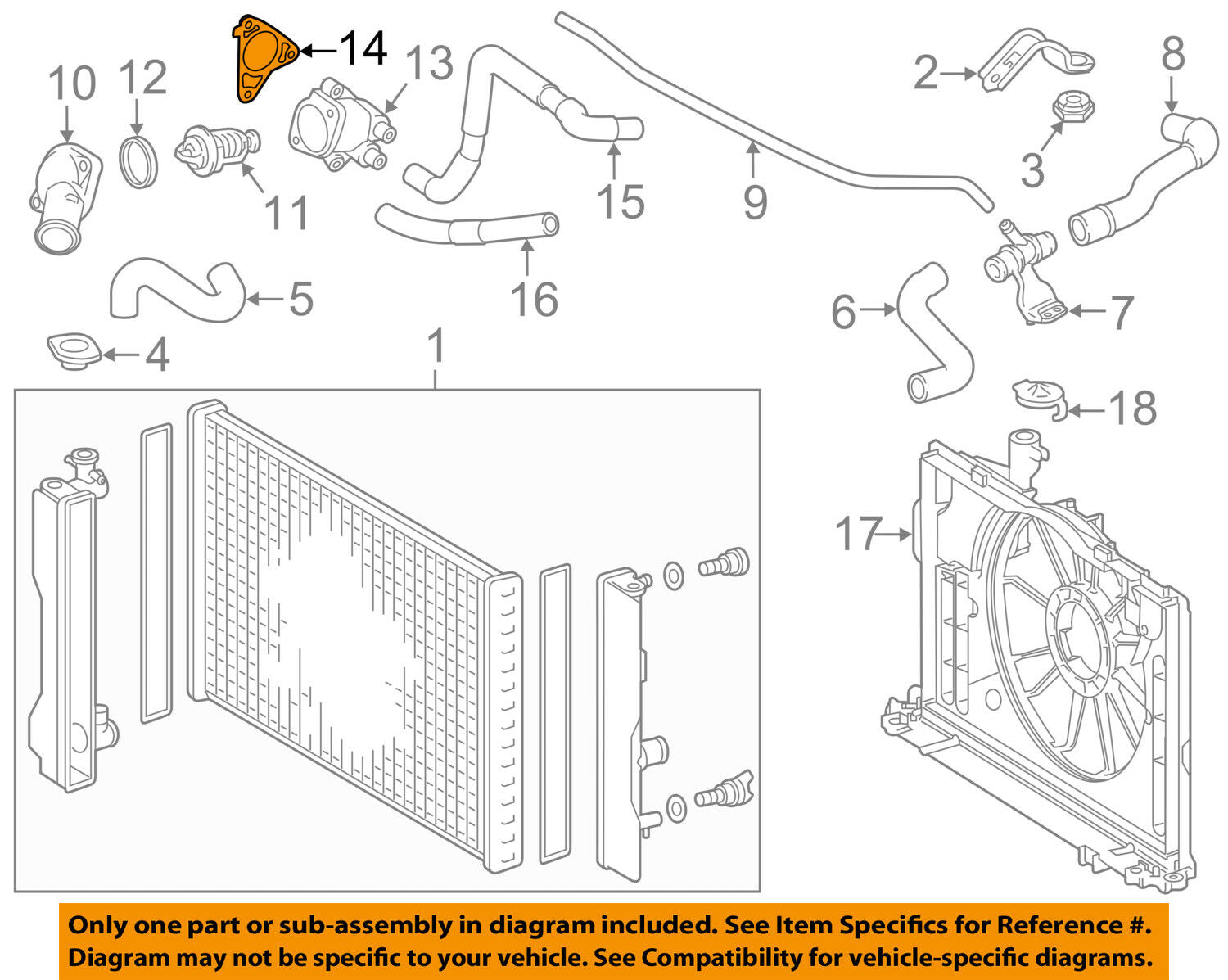 TOYOTA OEM 14-18 Corolla 1.8L-L4 Radiator-Thermostat Housing Gasket 1632637010