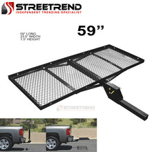 59" Black Steel Foldable Trailer Tow Hitch Cargo Carrier Tray For 2" Receiver SF