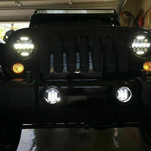 Pair 7" INCH LED Headlights Hi/Lo Beam DRL /2 Wire for Jeep Wrangler JK LJ CJ