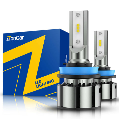 ZonCar H11 H8 H9 H16 LED Headlight Bulbs Low Beam/Fog Light 6500K Headlamps Pair