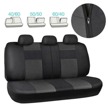 Charcoal/Black PU Leather Full Seat Cover Set w/Headrest Covers Sedan Truck SUV