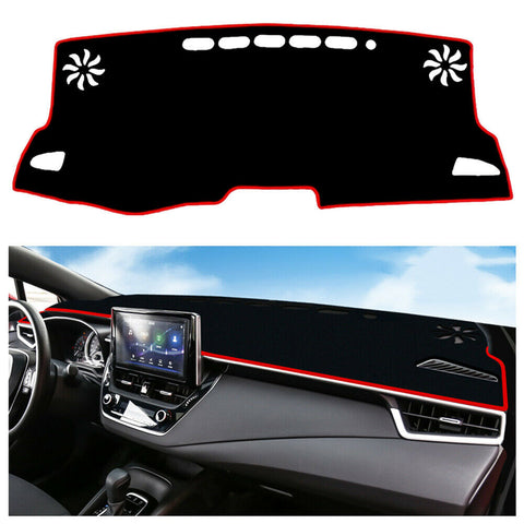 Black/Red Car DashMat For Toyota Corolla 2019-2020 Dash Cover Dashboard Mat
