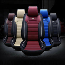 Burgendy Leather Car SUV Seat Cover Protector 5-Seats Universal Cushion Full Set