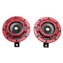 2PCS 12V Universal Red Super Grille Mount Tone Loud Compact Electric Horn Kit