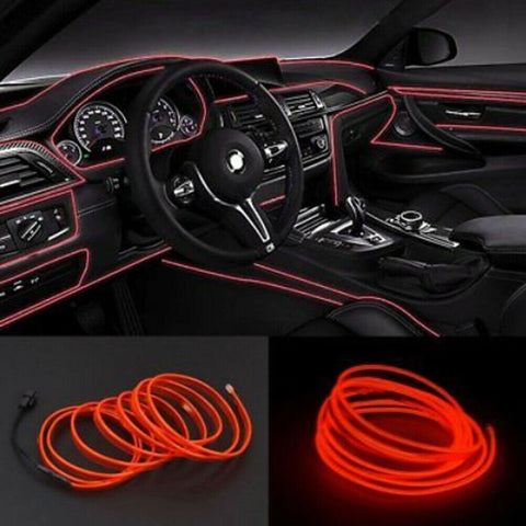 2M 12V EL Wire Red Cold light Neon Lamp Atmosphere Lights Unique Decor Accessory