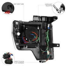 2009-2014 Ford F150 "CYCLOP OPTIC" LED Tube Matte Black Headlights <Raptor SVT>