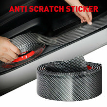 Car Interior Accessories 5D Sticker Carbon Fiber Door Sill Protector Scuff Plate