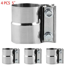 4pcs 5" T304 Stainless Steel Lap Joint Band Exhaust Clamp New US