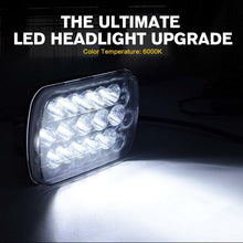 Black 7x6 Pair LED Headlights 1986-1995 Jeep Wrangler YJ 1984-2001 Cherokee XJ