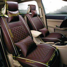 11PCS Luxury Universal PU Leather Car Seat Covers 5 Seats Front+Rear Pillows Set