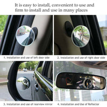 360° Blind Spot Car Side Mirror Stick On Glass Adjustable Safety Len Accessories