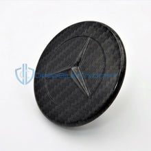 Mercedes C E S Black Carbon Fiber Flat Hood Star Emblem Badge & Bracket C63 W204