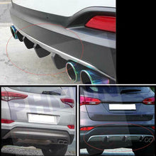 Universal 4Pcs Carbon Fiber Style PVC Rear Bumper Diffuser Molding Point Garnish