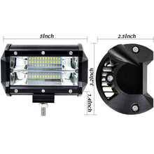 2pcs 72W LED Work Light Bar Flood Driving Lamp For Jeep SUV Truck Boat Offroad