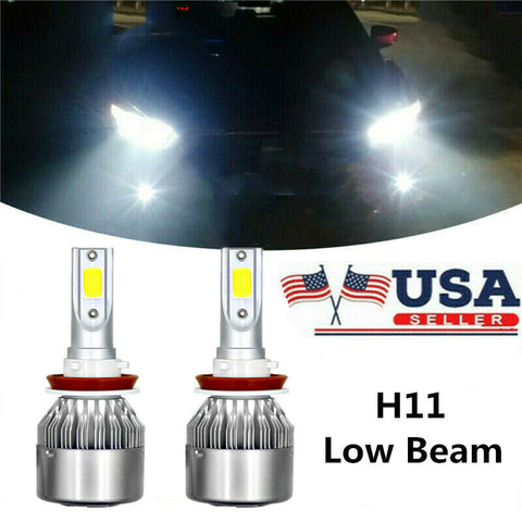 For Chevy Silverado 1500 2500 2007-2015 2X H11 LED Headlight Bulb Low Beam 6000K